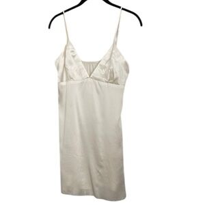 Elegant Cream Silky Slip Dress